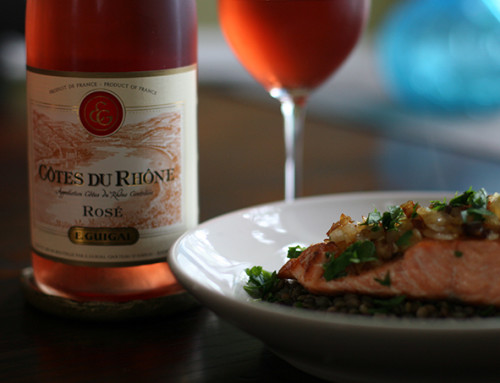 Salmon with Lentils + French Rosé